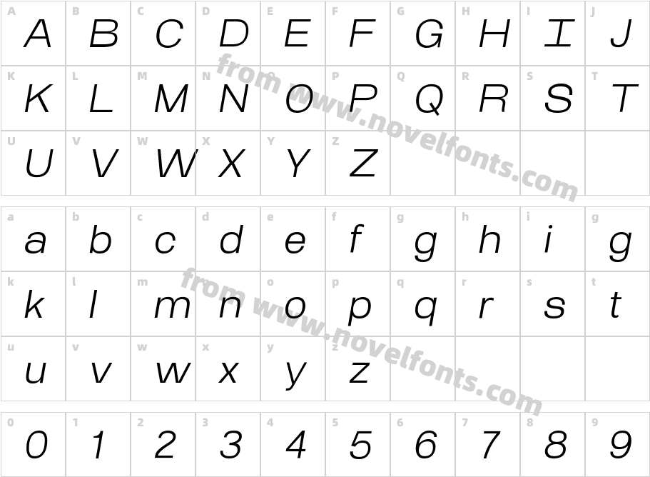 AT Osmose Light ItalicCharacter Map