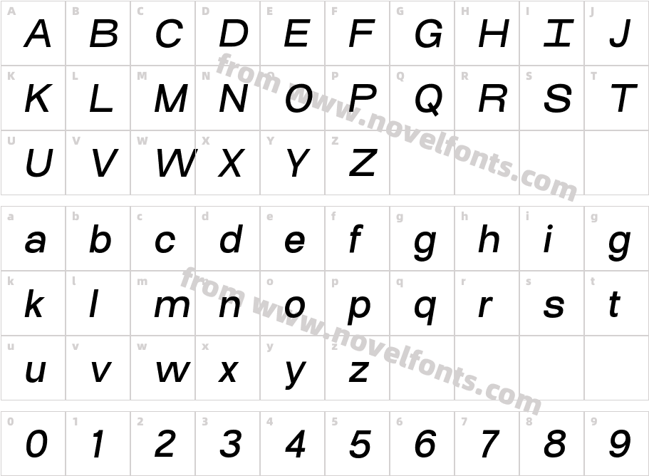 AT Osmose Medium ItalicCharacter Map
