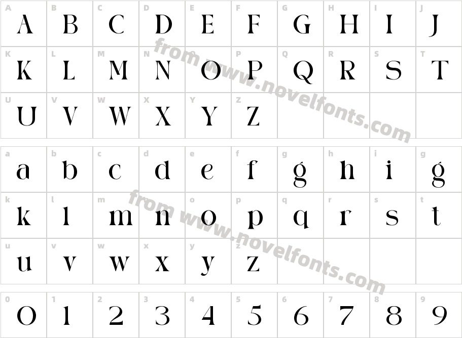 AURALUXESS RegularCharacter Map