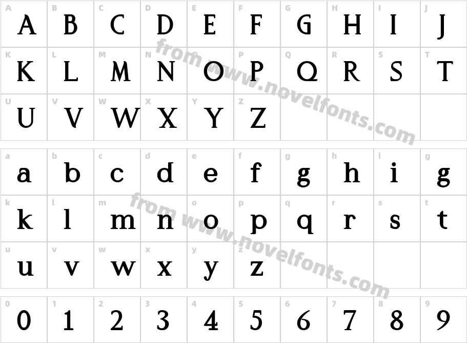 AVON BoldCharacter Map