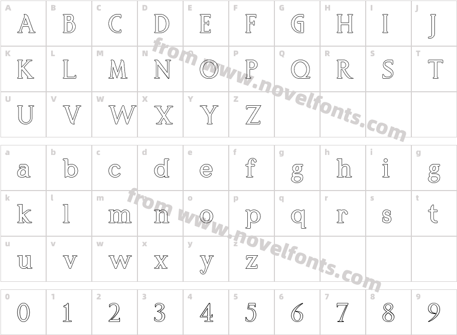AVON OutlineCharacter Map