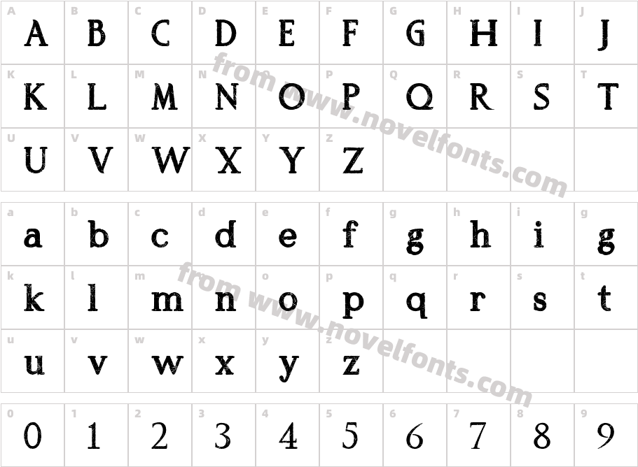 AVON StampCharacter Map