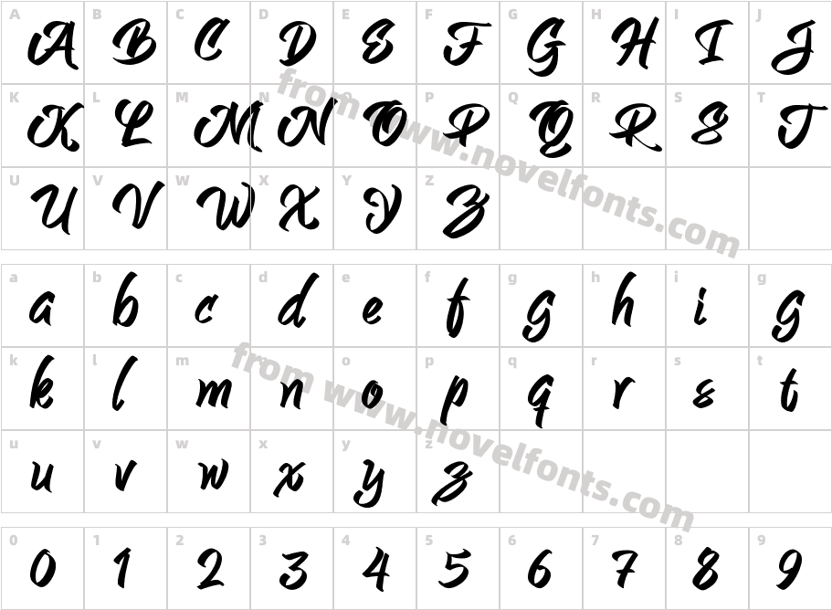 AZ Chuga Brush RegularCharacter Map