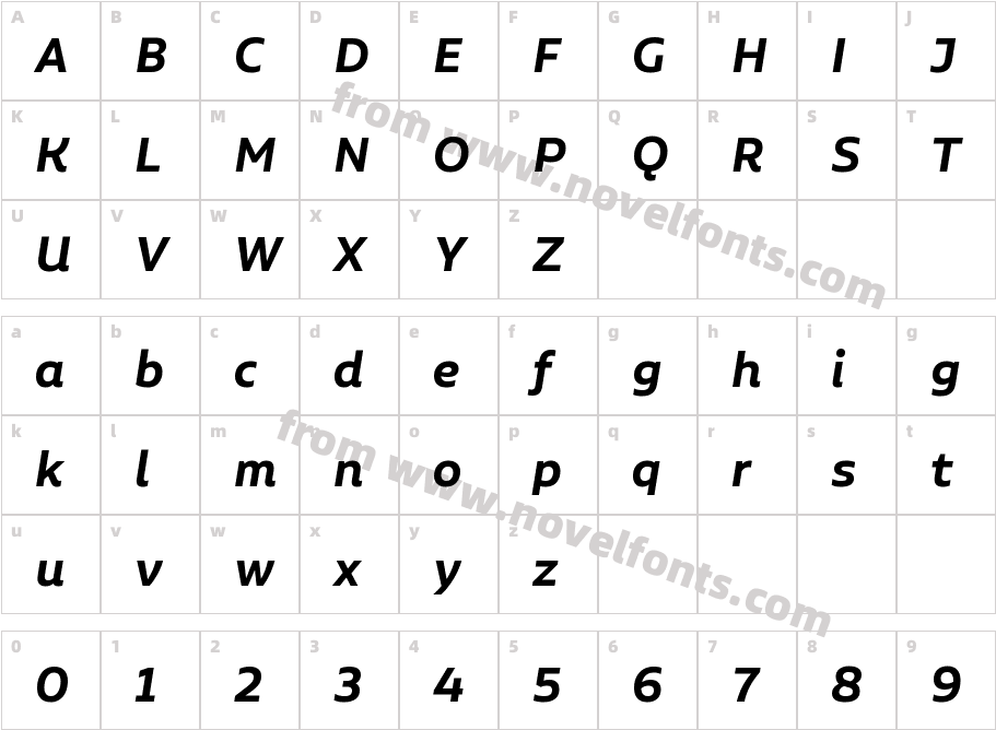 Aalto Sans Essential Semibold ItCharacter Map