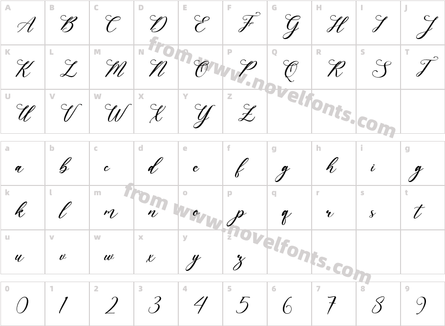 Abegia Borgan Bold BoldCharacter Map