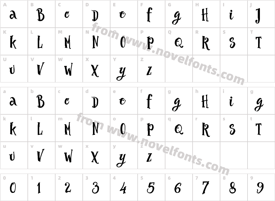 Abracadabra Typeface RegularCharacter Map