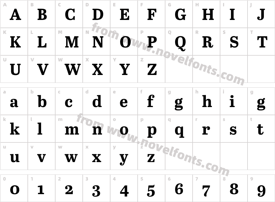 Abril Text BoldCharacter Map