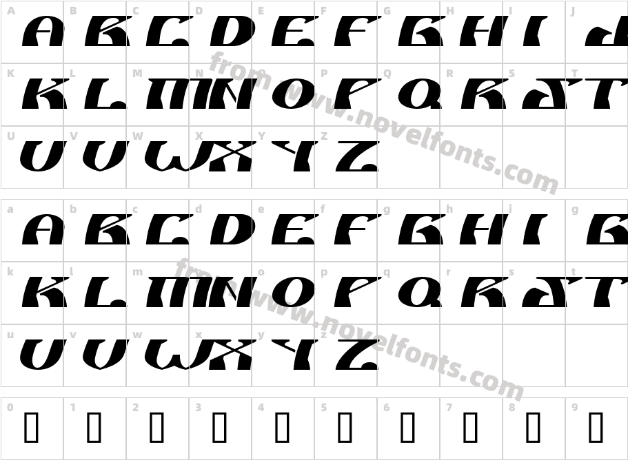 Nu shtoCharacter Map