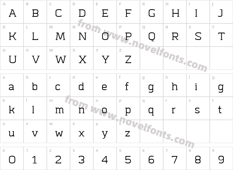 Abula LightCharacter Map