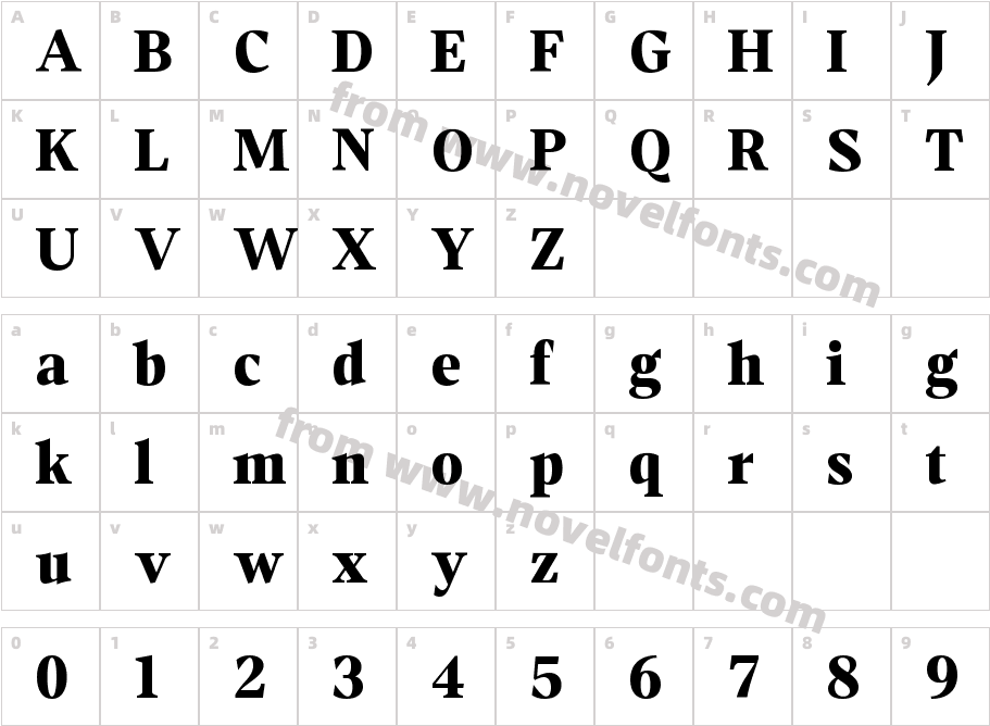 Accia Forte Extra BoldCharacter Map