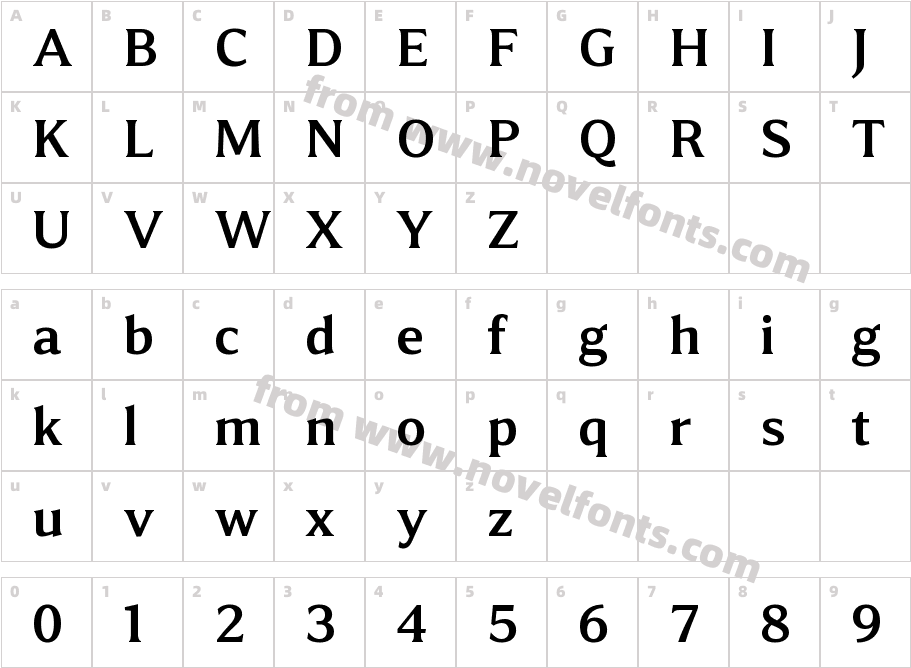 Accia Piano SemiboldCharacter Map