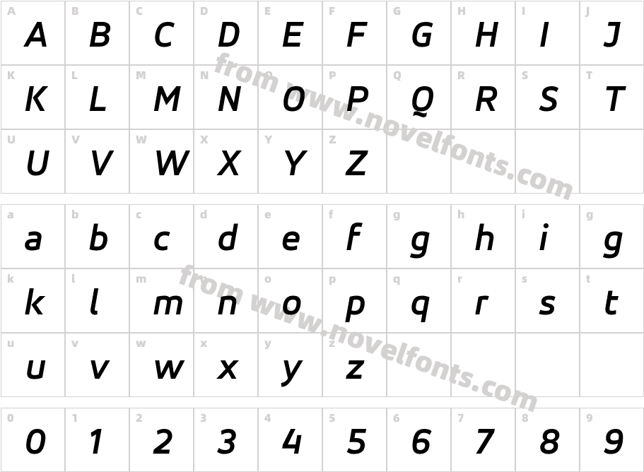 Accord Alternate Bold ItalicCharacter Map