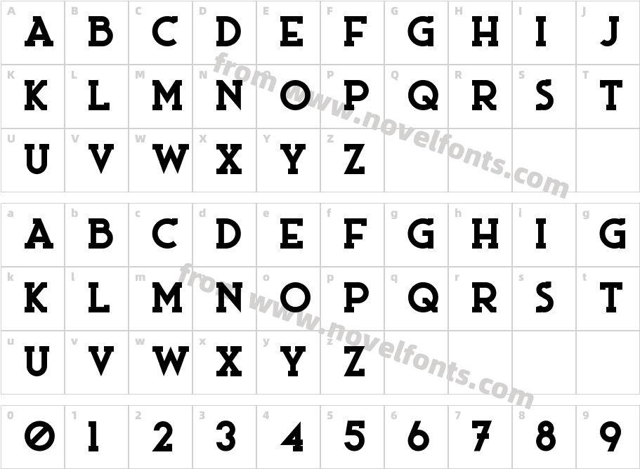 Ace Serif BlackCharacter Map
