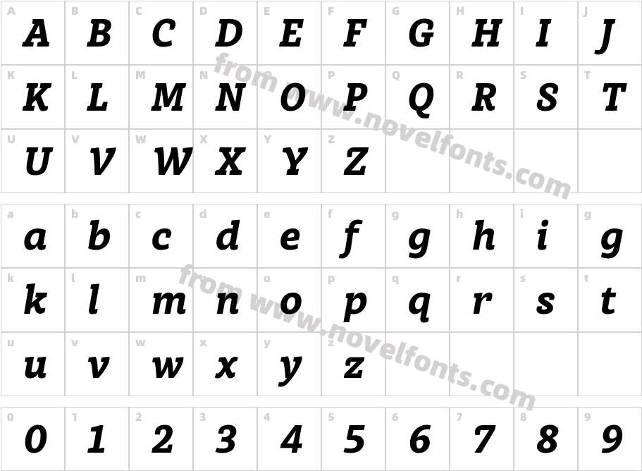 Achille II Cyr FY Black ItalicCharacter Map