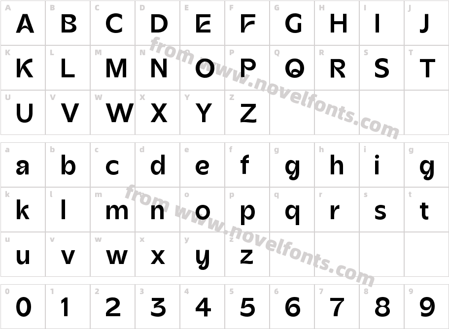 Acorn SemiboldCharacter Map