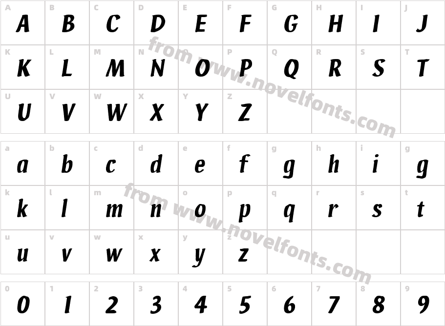 Ad Hoc ItalicCharacter Map