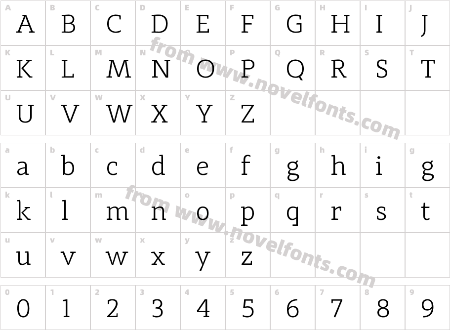 Adagio Slab LightCharacter Map