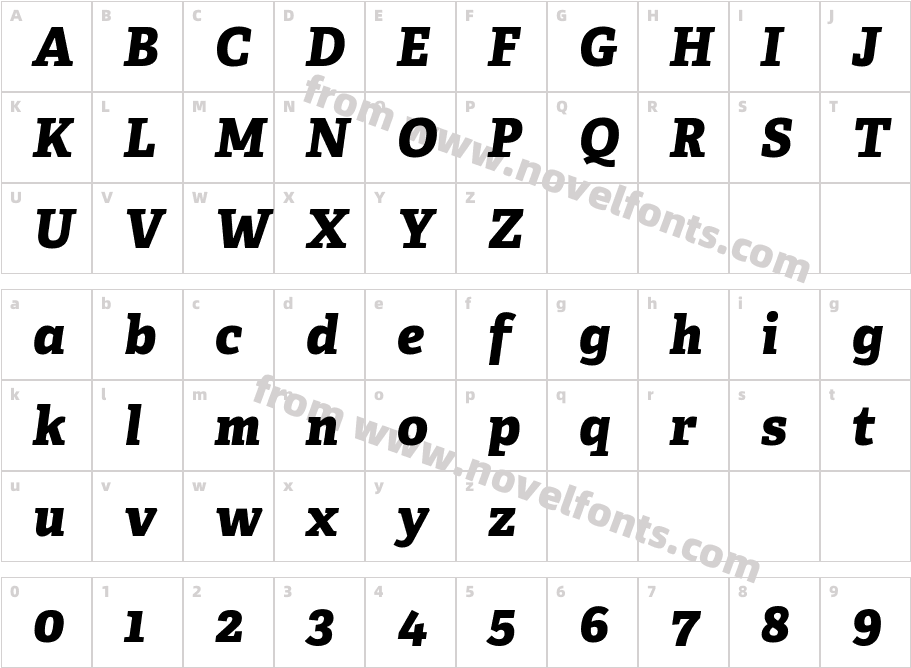 Adelle Cyrillic Extrabold ItalicCharacter Map