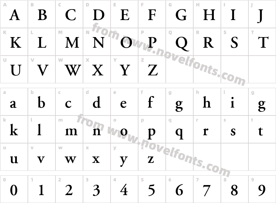 Adobe Garamond LT SemiboldCharacter Map