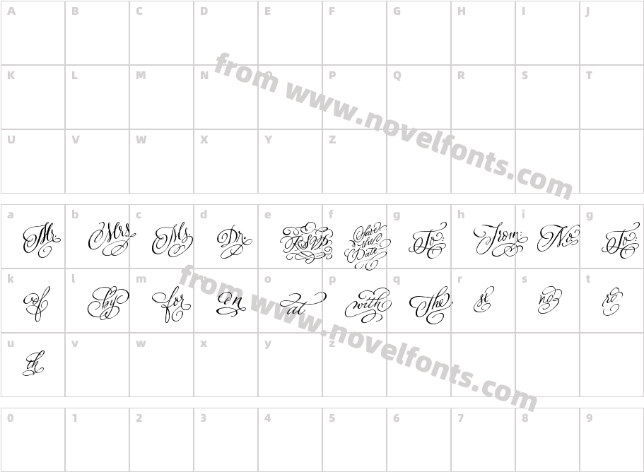 Adorn CatchwordsCharacter Map