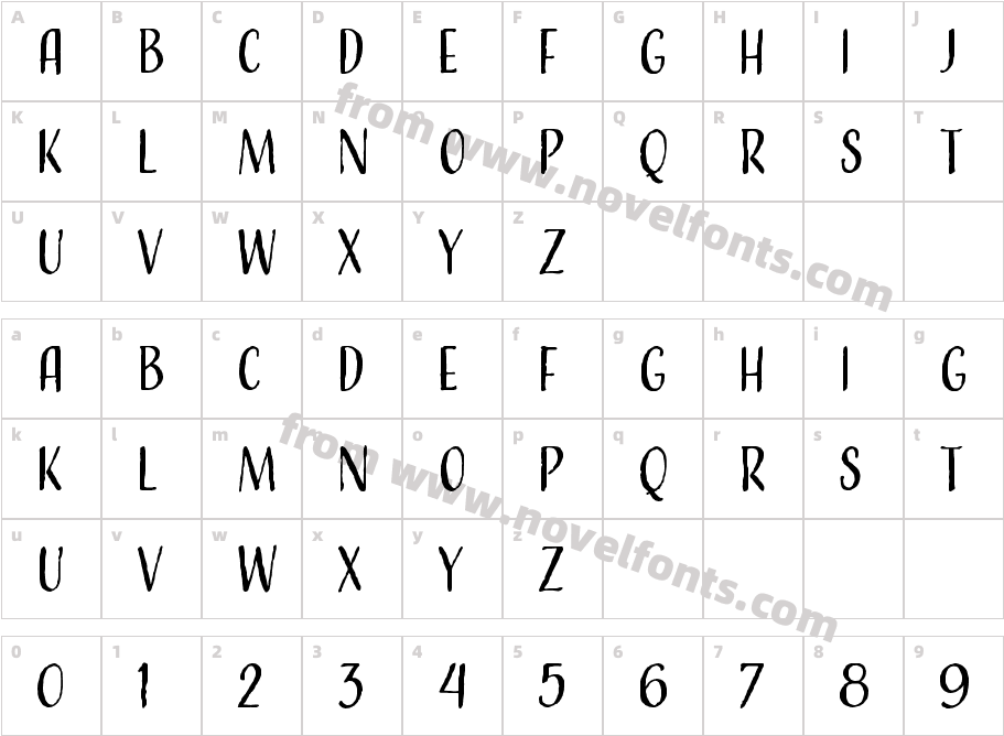 Adorn Condensed SansCharacter Map