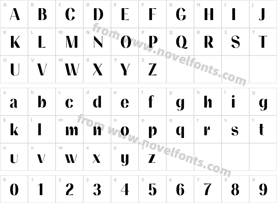 NumskillBoldCharacter Map