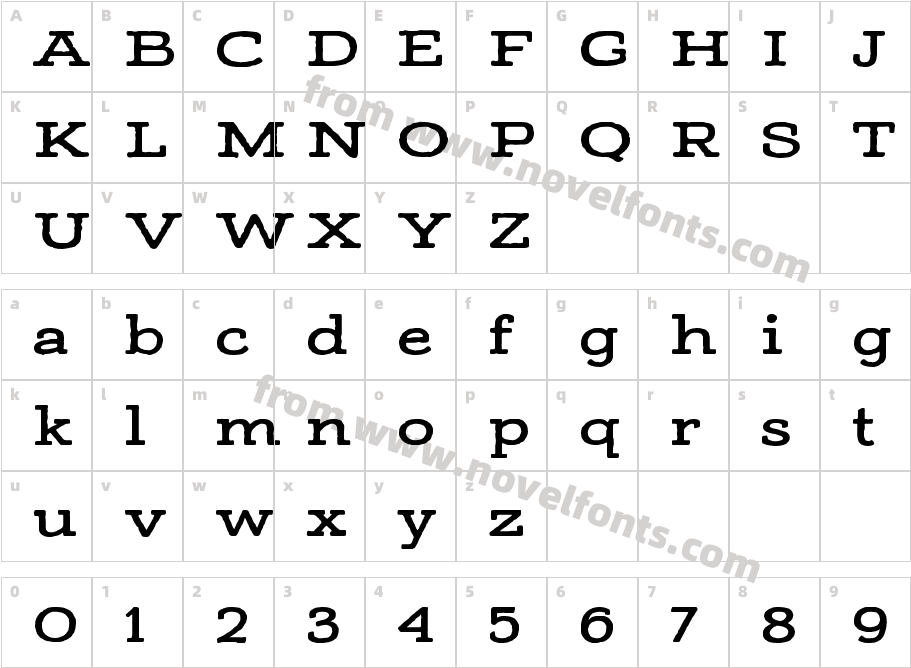 Adorn Slab Serif BoldCharacter Map