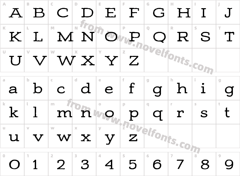 Adorn Slab SerifCharacter Map