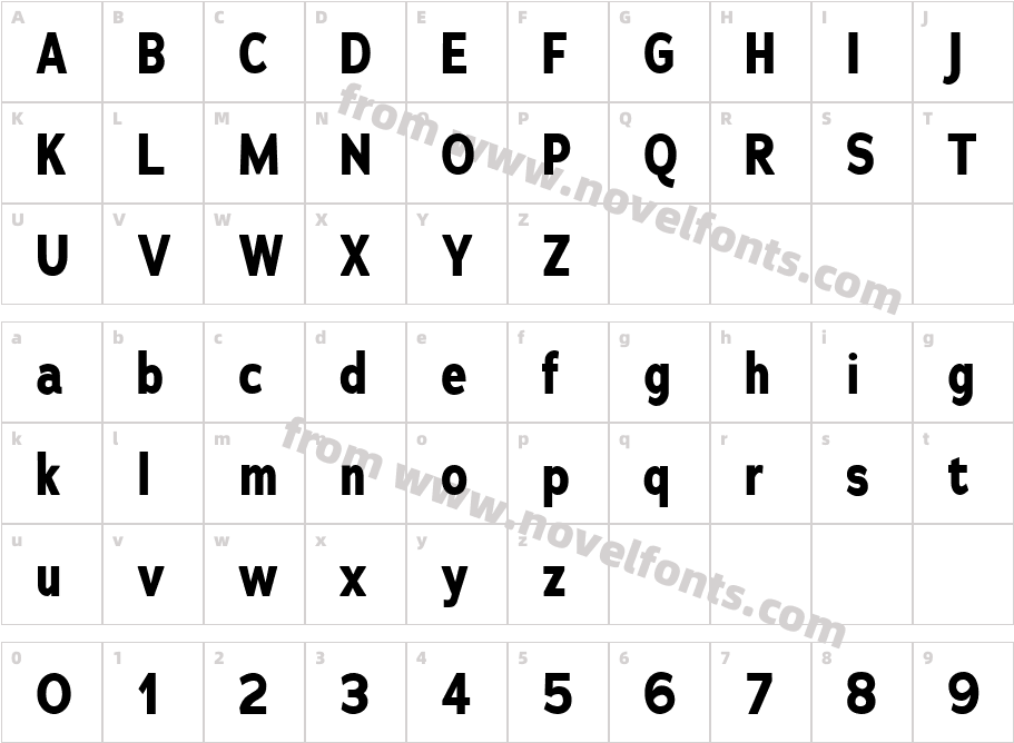 Adrianna Condensed BoldCharacter Map
