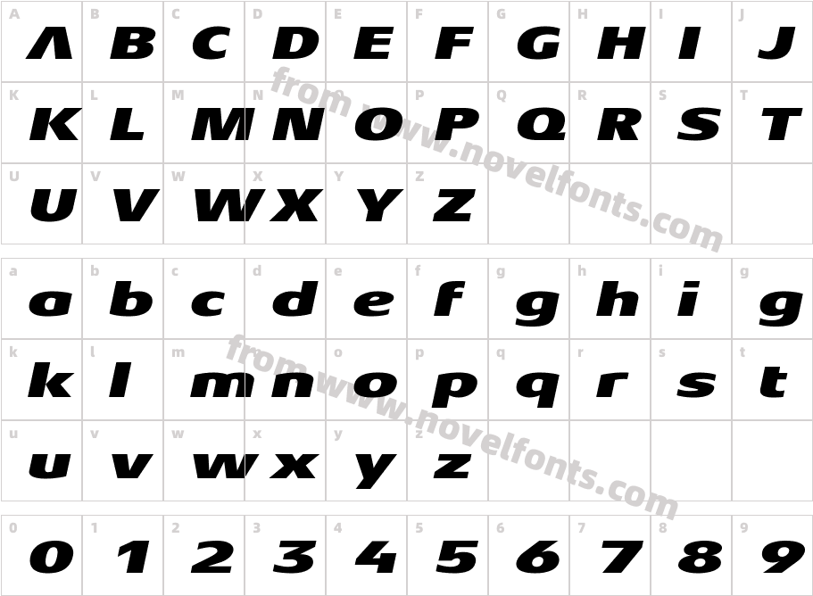 AeonisLT Pro Black Extended ItCharacter Map