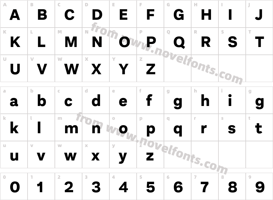 Aestetico Extra BoldCharacter Map
