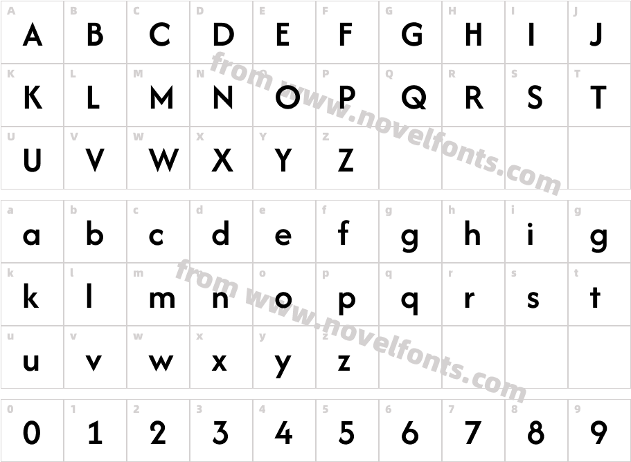 Afacad SemiboldCharacter Map