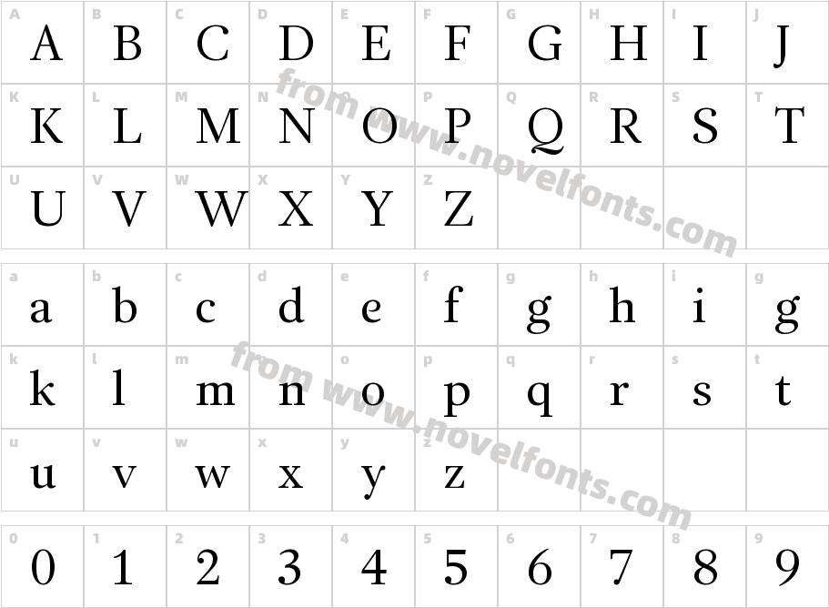 Afterall Serif RegularCharacter Map
