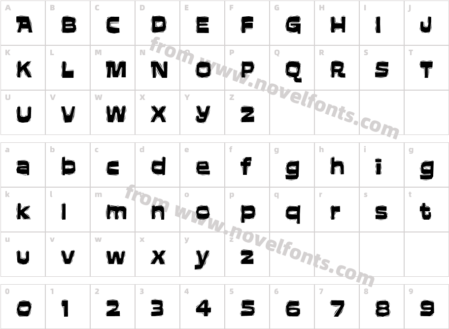 AftershockITC TTCharacter Map