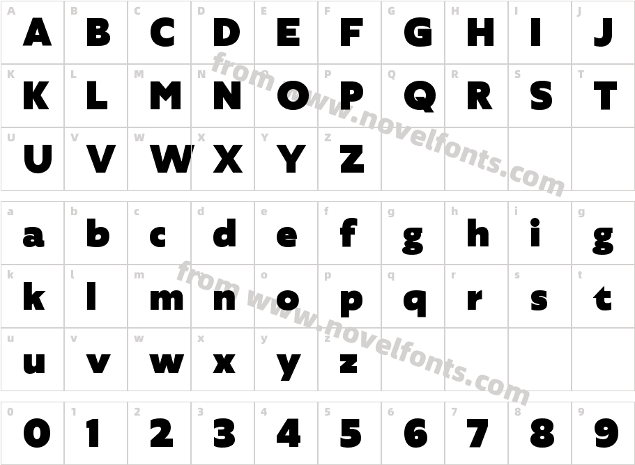 Agile Sans HeavyCharacter Map