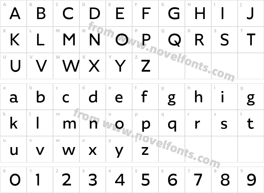 Agile Sans RegularCharacter Map