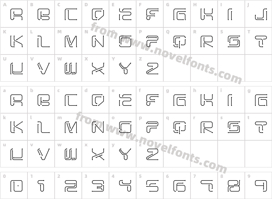 OMEGAFREERegularCharacter Map