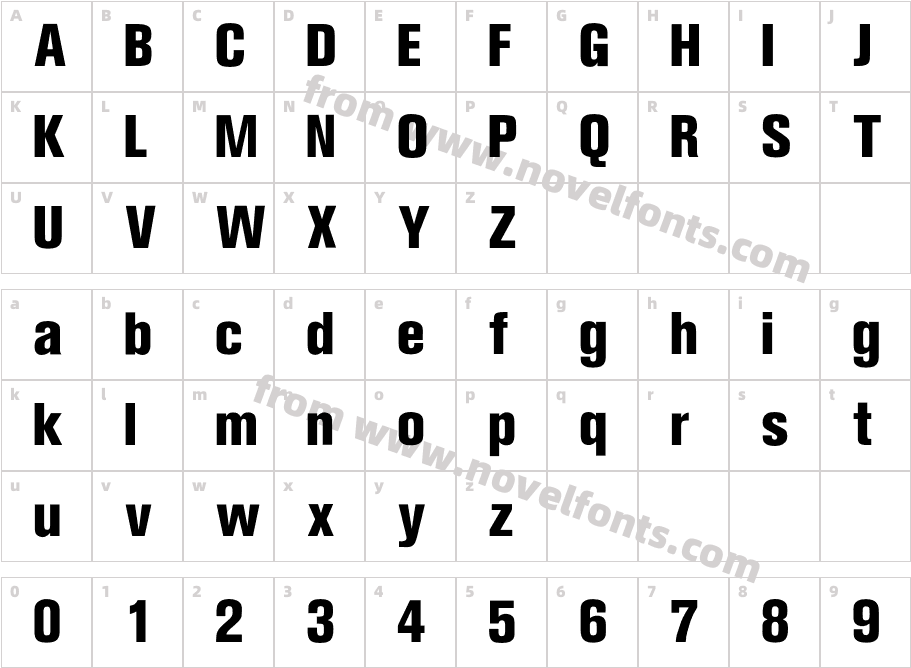 OPTIAkrogroteskBlack-CondCharacter Map