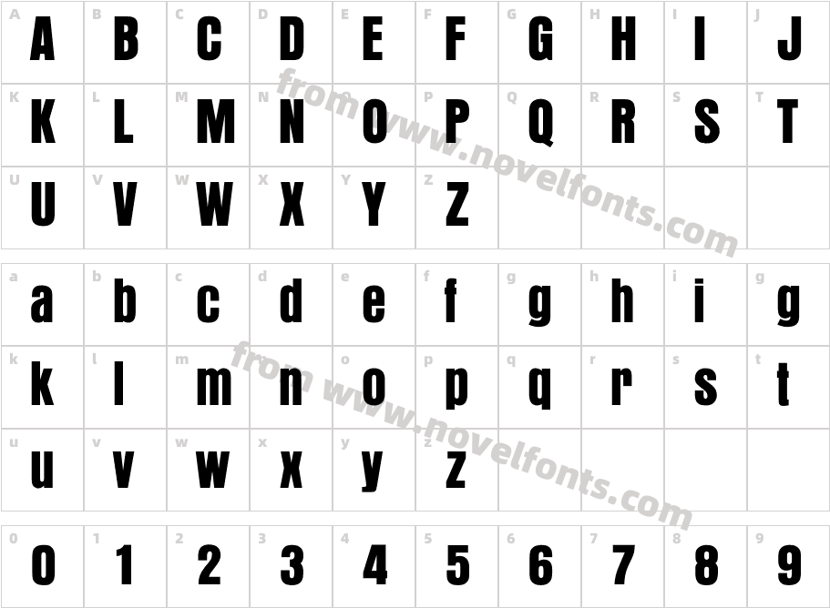 OPTIAurora-BoldCondensedCharacter Map