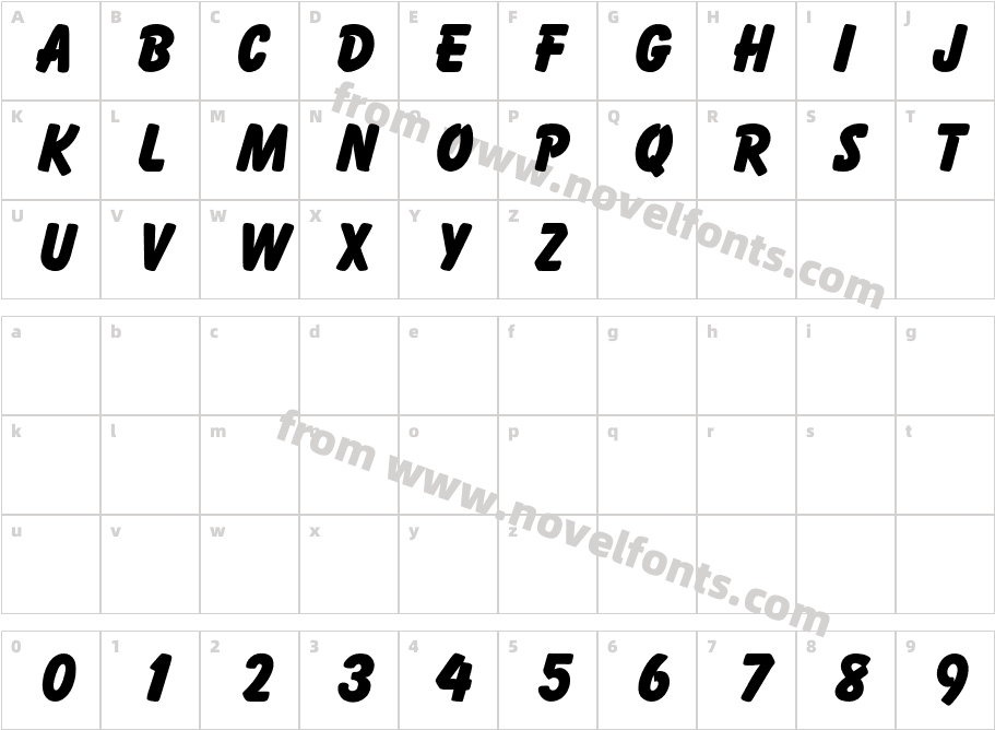 OPTIBalloonExtraBoldCharacter Map