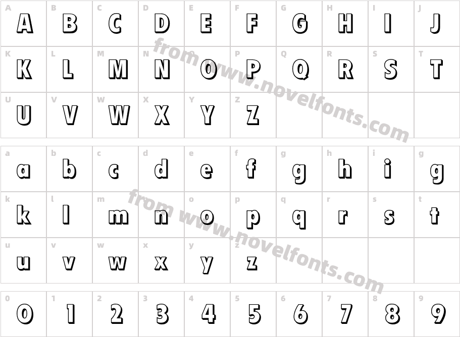 OPTIVanDyke OutlineCharacter Map