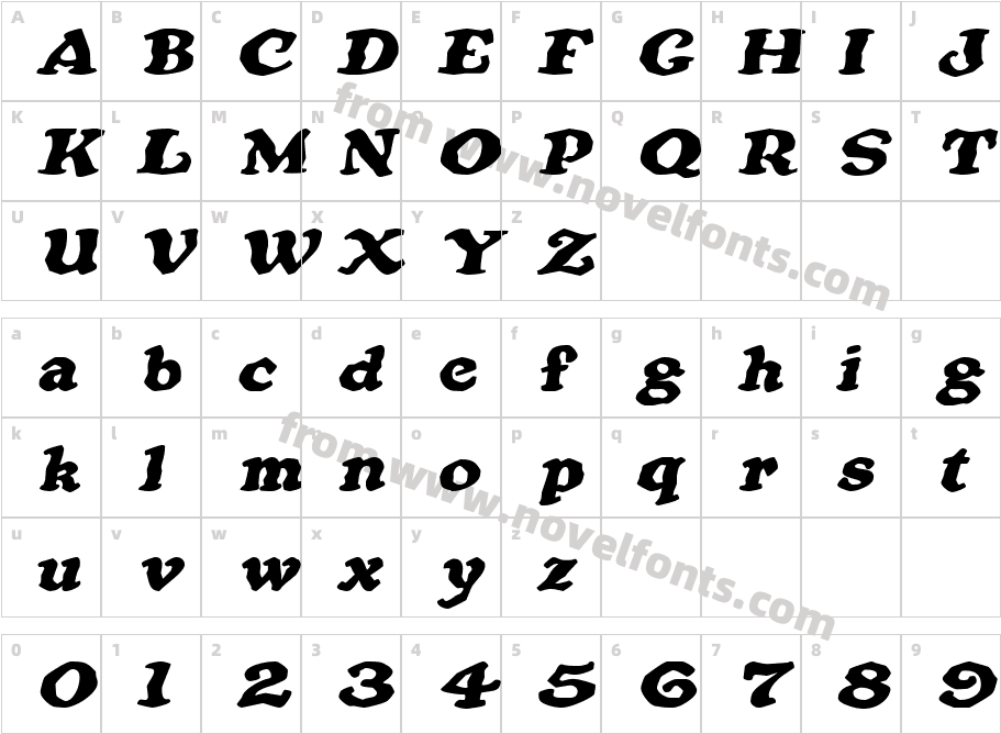 OatmealExtendedItalicSWFTECharacter Map