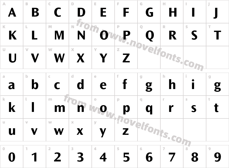 Ocean Sans Std Bold SemiExtCharacter Map