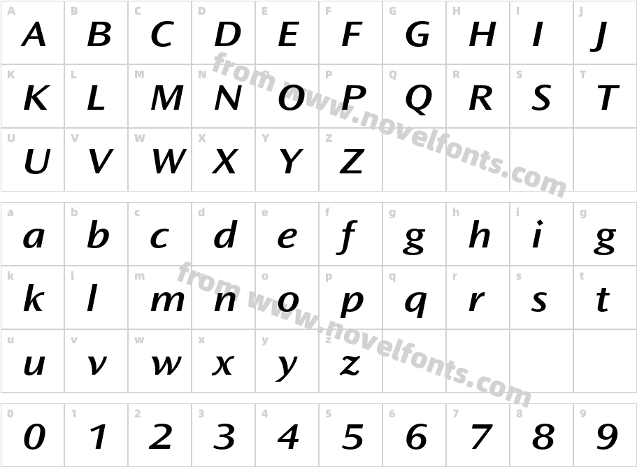 Ocean Sans Std Semibold ExtCharacter Map