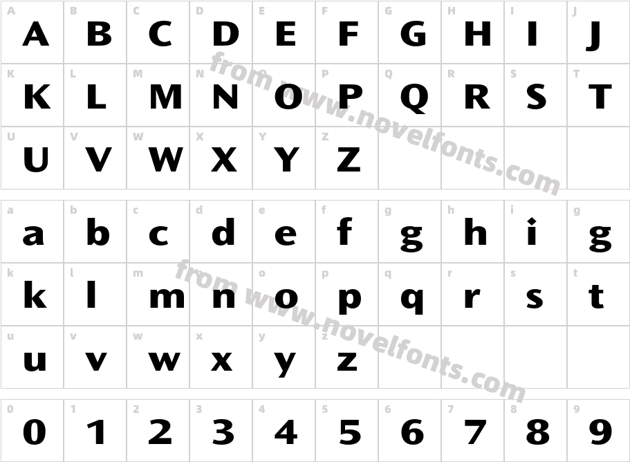 Ocean Sans Std XBold ExtCharacter Map