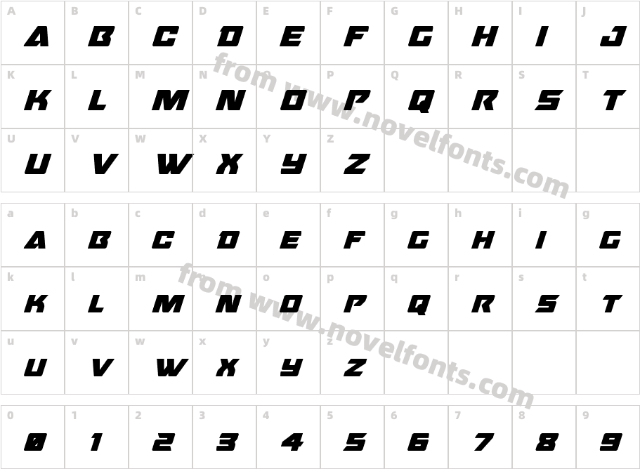 Oceanic Drift Bold ItalicCharacter Map