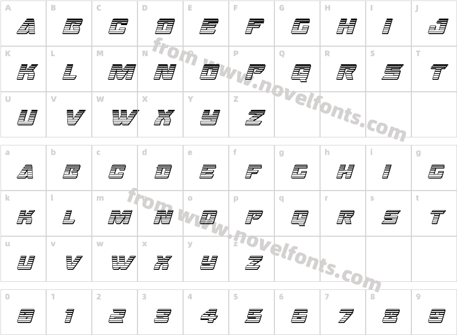 Oceanic Drift Chrome ItalicCharacter Map