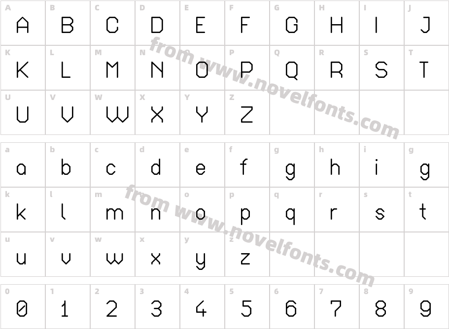 Octagonal BoldCharacter Map