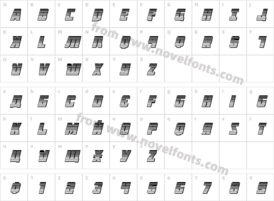 October Guard Chrome ItalicCharacter Map