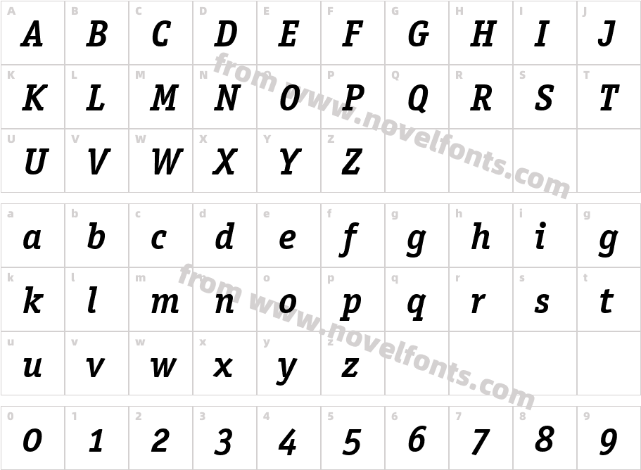 Officina Serif OS ITC TT BoldItCharacter Map